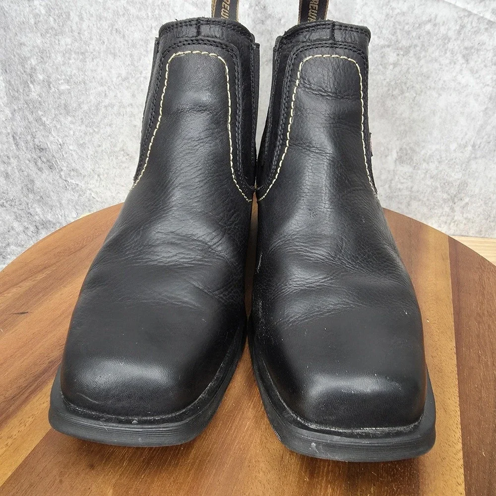 Sureway Chelsea Boots Mens 7.5 Black Leather Western Work Comfort‎ Safety